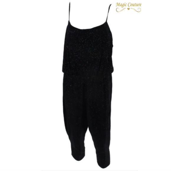 Alice + Olivia Jersey Knit Black Jumpsuit with Blue Sparkles🖤💙🖤 - Picture 3 of 10